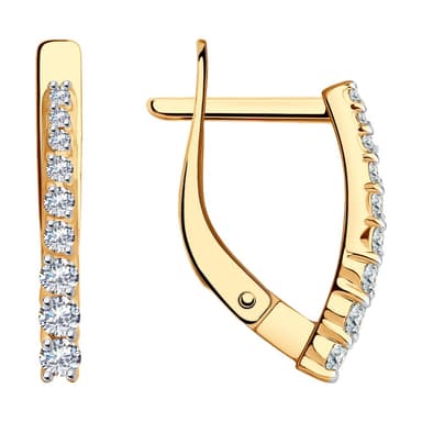 Серьги из золота 585 с фианитами