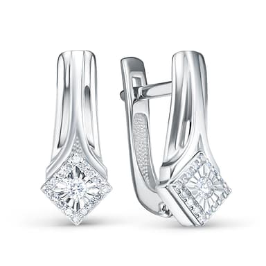 Серьги из золота 585 с бриллиантом