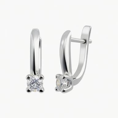 Серьги из серебра 925 с выращенными бриллиантами