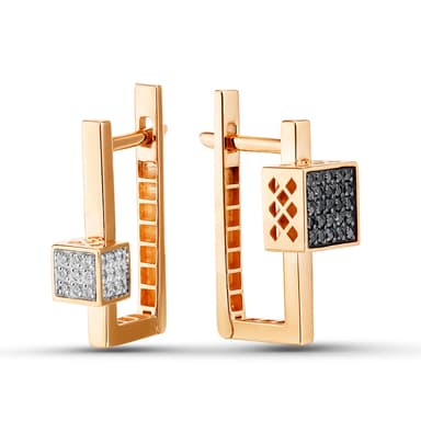 Серьги из золота 585 с бриллиантом