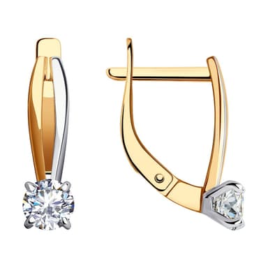 Серьги из золота 585 с фианитами