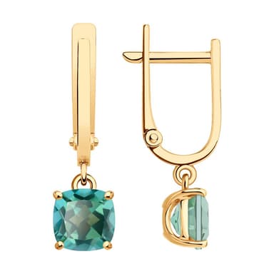 Серьги из золота 585 с топазами