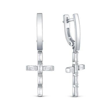 Серьги из серебра 925 с фианитами