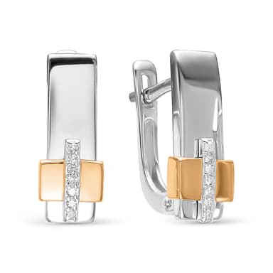 Серьги из серебра 925 с бриллиантами