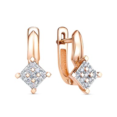 Серьги из золота 585 с бриллиантом