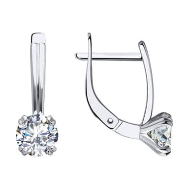 Серьги из золота 585 с фианитами