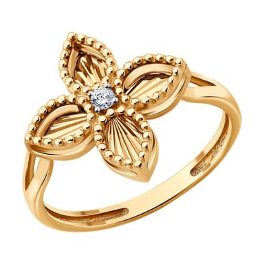 Кольцо из Золота 585 с фианитами