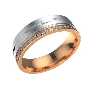 Кольцо обручальное из золота 585 с фианит