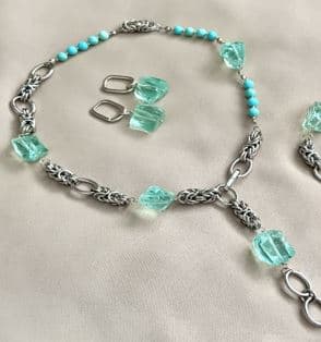 Колье из стали с прочим