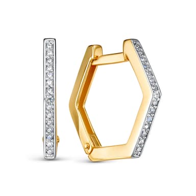 Серьги из золота 585 с фианит