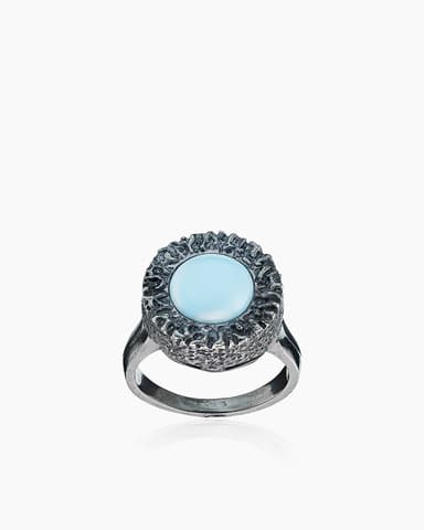 Кольцо из серебра 925 с ларимарами