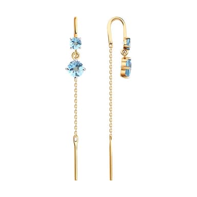 Серьги из Золота 585 с топазами