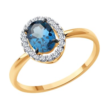 Кольцо из золота 585 с топазом london