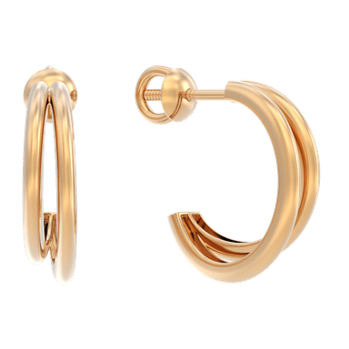 Серьги из золота 585 без вставки