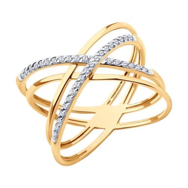 Кольцо из золота 585 с фианитами