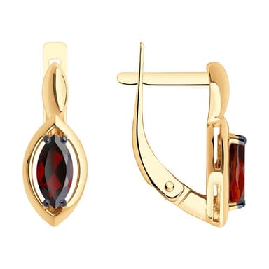 Серьги из Золота 585 с гранатами