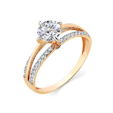 Кольцо из золота 585 с фианитами