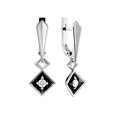 Серьги из золота 585 с бриллиантами