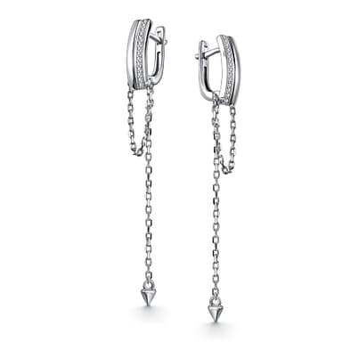 Серьги из серебра 925 с фианитами