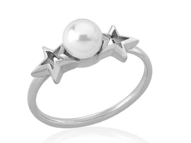 Кольцо из стали с жемчугом