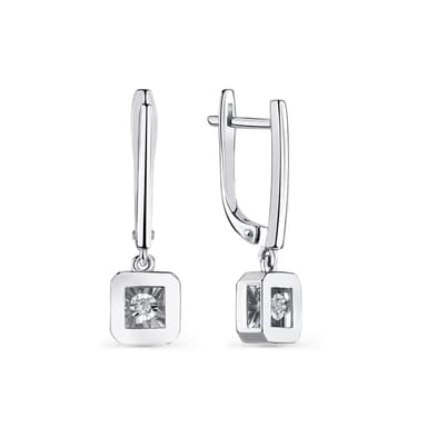 Серьги из золота 585 с бриллиантом