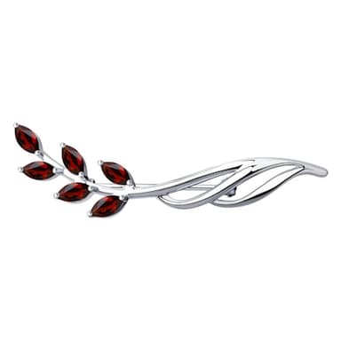 Брошь из серебра 925 с гранатами