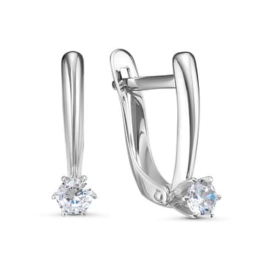 Серьги из золота 585 с фианит