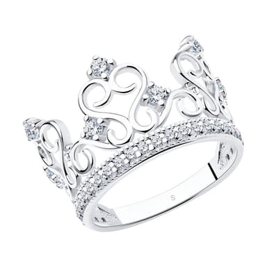 Кольцо из серебра 925 с фианитами