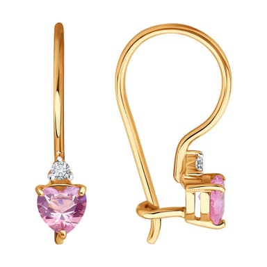 Серьги из Золота 585 с фианитами