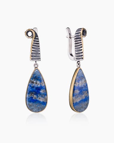 Серьги из серебра 925 с лазуритом