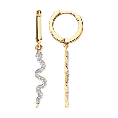 Серьги из Золота 585 с фианитами