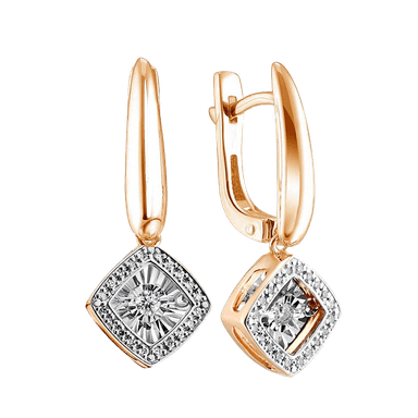 Серьги из золота 585 с бриллиантом