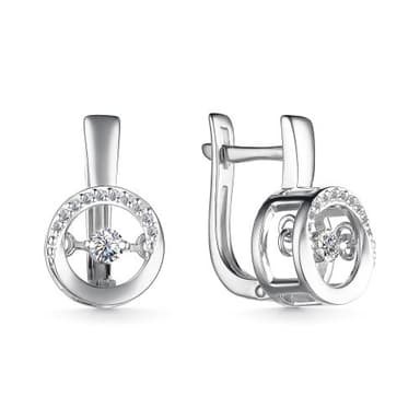 Серьги из золота 585 с бриллиантом