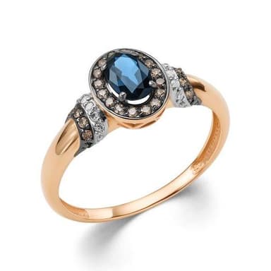 Кольцо из золота 585 с сапфирами