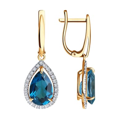 Серьги из Золота 585 с топазами