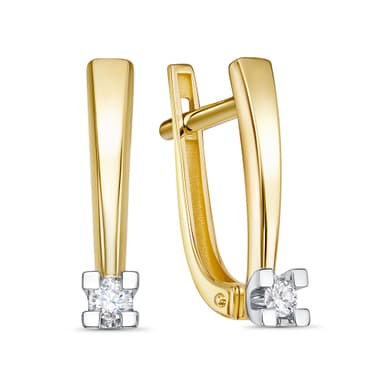 Серьги из золота 585 с бриллиантом