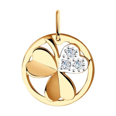 Подвеска из золота 585 с фианитами
