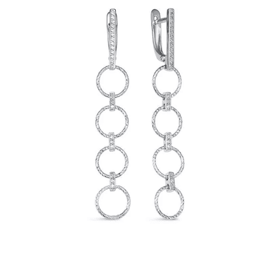 Серьги из серебра 925 с фианитами