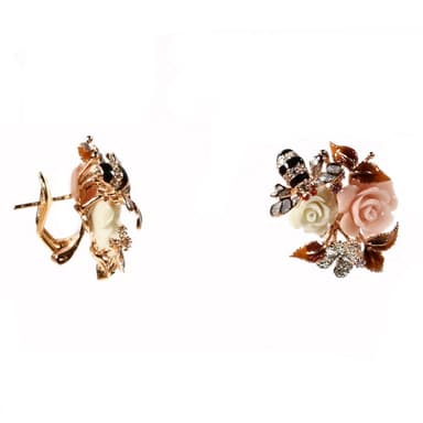 Серьги из серебра 925 с опалами синтетическими