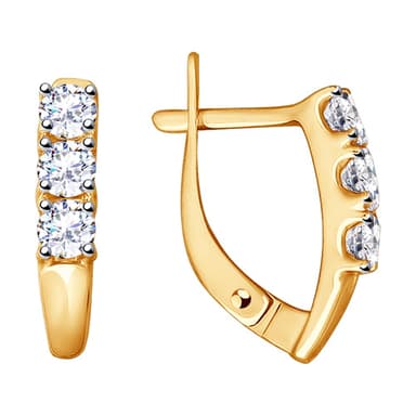 Серьги из золота 585 с фианитами