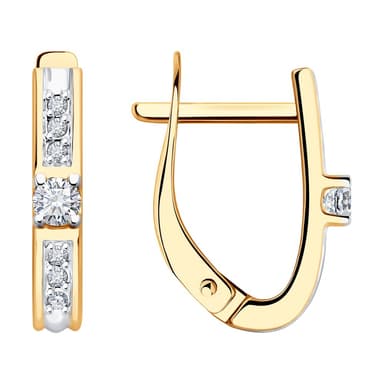 Серьги из Золота 585 с фианитами