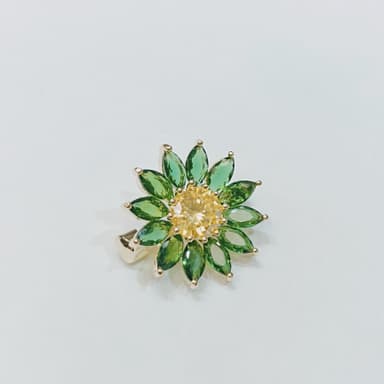 Брошь из стали с фианит