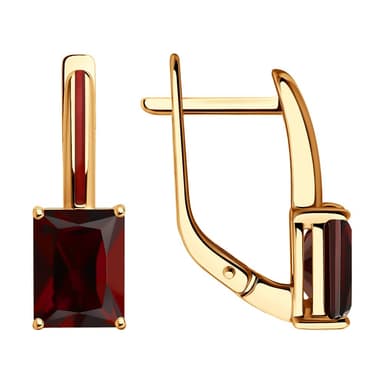 Серьги из Золота 585 с гранатами