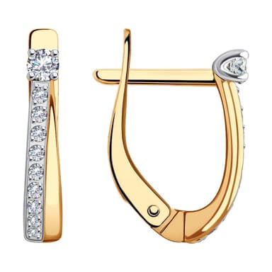 Серьги из золота 585 с фианитами