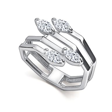 Кольцо из серебра 925 с фианитами