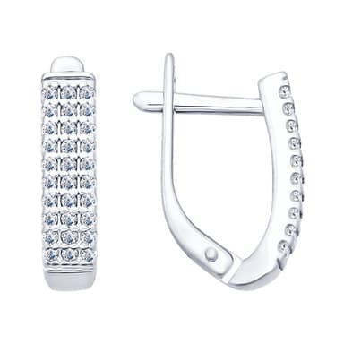 Серьги из серебра 925 с фианитами