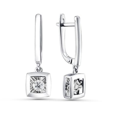 Серьги из золота 585 с бриллиантом