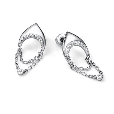 Серьги из серебра 925 с фианитами