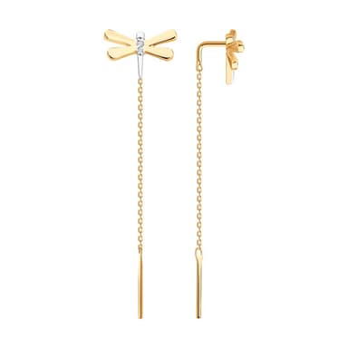 Серьги из Золота 585 с фианитами