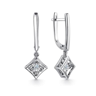 Серьги из золота 585 с бриллиантами